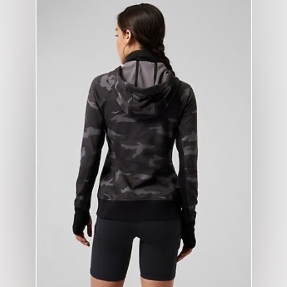 Athleta Triumph Hoodie Zip Up Camo Sweatshirt - Picture 4 of 8